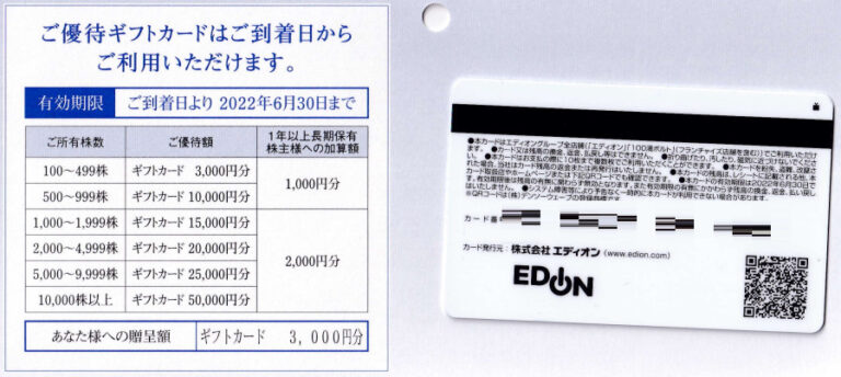 エディオン 株主優待券 30000円分 2019年6月30日の+moodleilud